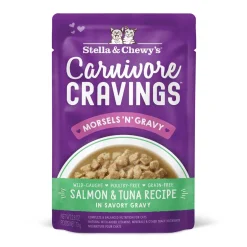 Stella & Chewy's Carnivore Cravings Morsals N' Gravy Salmon and Tuna Wet Cat Food Pouch - 2.8 Oz - Case of 24