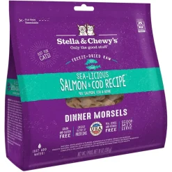 Stella & Chewy's Dinner Morsals Sea Salmon and Cod Recipe Freeze-Dried Cat Food - 18 Oz