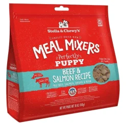 Stella & Chewy's Meal Mixers Grain-Free Beef and Salmon Puppy Formula Freeze-Dried Raw Dog Food or Topper - 18 Oz