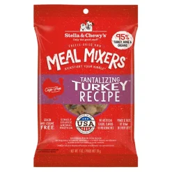 Stella & Chewy's Meal Mixers Turkey Grain-Free and Freeze-Dried Dog Food Topper - 1 Oz - 8 Pack