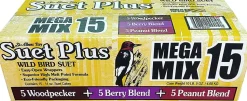 Suet Cakes Plus Mega Mix Pack Wild Bird Food - Woodpkr/Peanut/ - 15 Pack