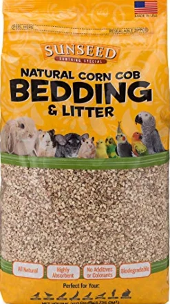 Sunseed Natural Corn Cob Bedding & Litter - 350 cu in - Pack of 4