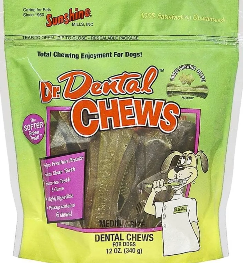 Sunshine Mills Dr. Dental Chews Natural Dog Treats - 12 oz - Case of 6