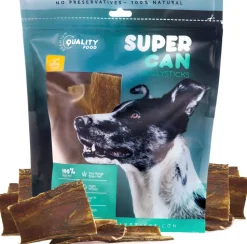 Supercan Beef Gullet Strips Dog Jerky Treats - 12 Inch - 100 Count