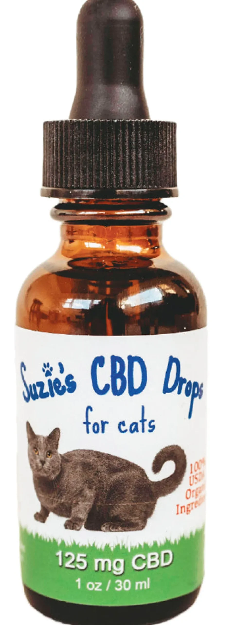 Suzie's CBD Treats Cat Cat Health Supplements - 1 oz (125mg) CBD Dropper