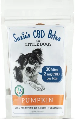 Suzie's CBD Treats CBD Bites for Small Dogs Pumpkin 2 mg Dog Biscuits - 30 ct Bag