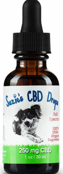 Suzie's CBD Treats Dog Dog Health Supplements - 1 oz (250mg) CBD Dropper
