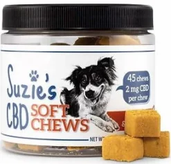Suzie's CBD Treats Soft Chew Chicken & Turmeric 45ct Chew Supplemental Cat and Dog Treats