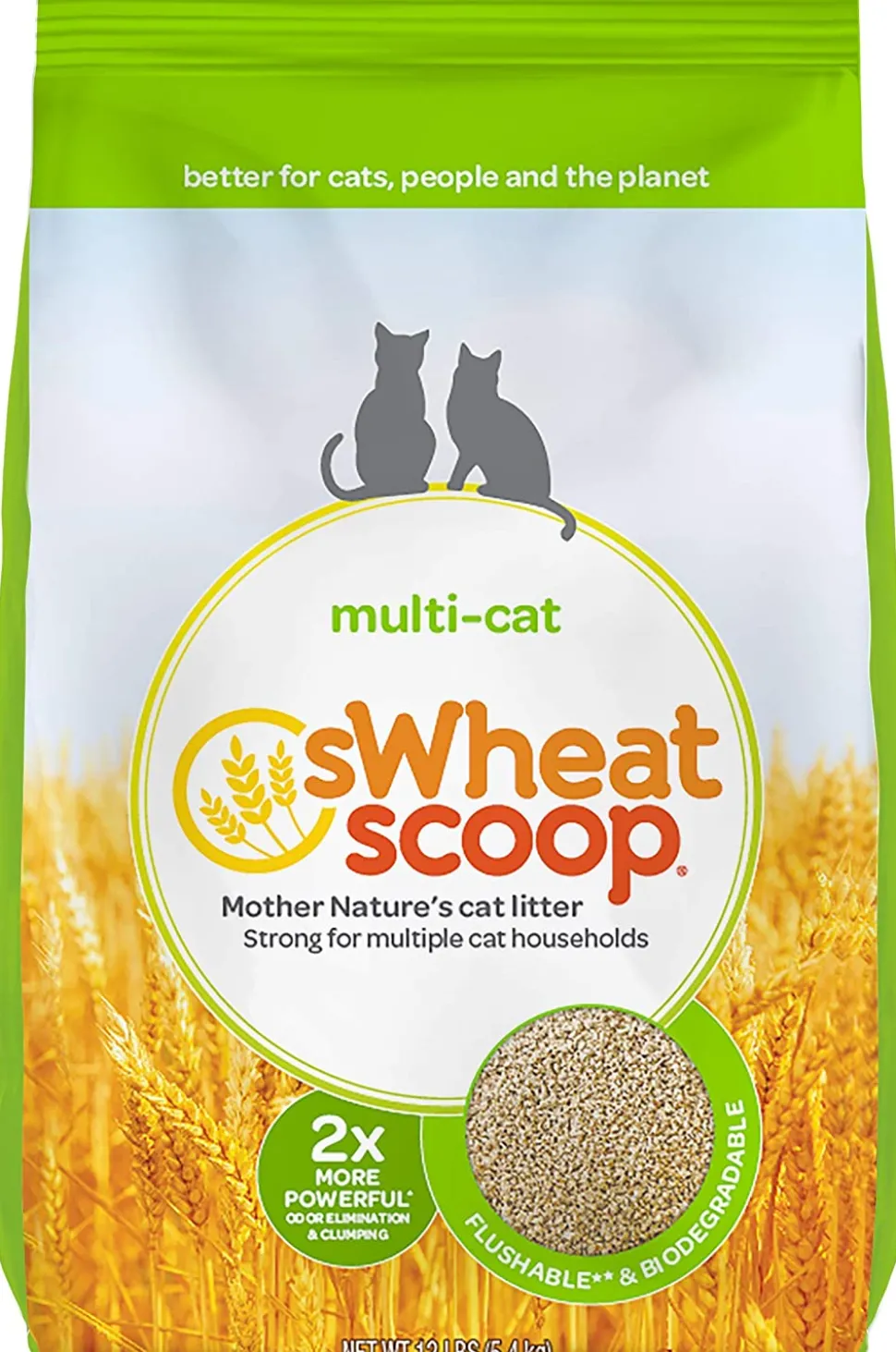 Swheat Scoop Multi-Cat Wheat Cat Litter - 12 lb Bag
