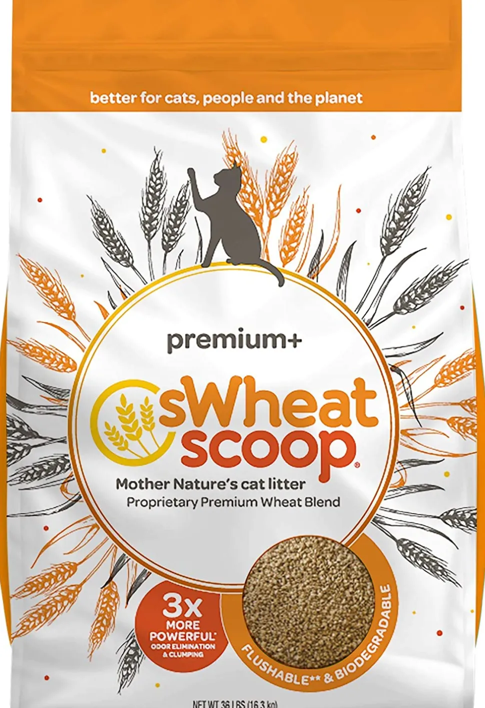 Swheat Scoop Premium + Wheat Cat Litter - 36 lb Bag