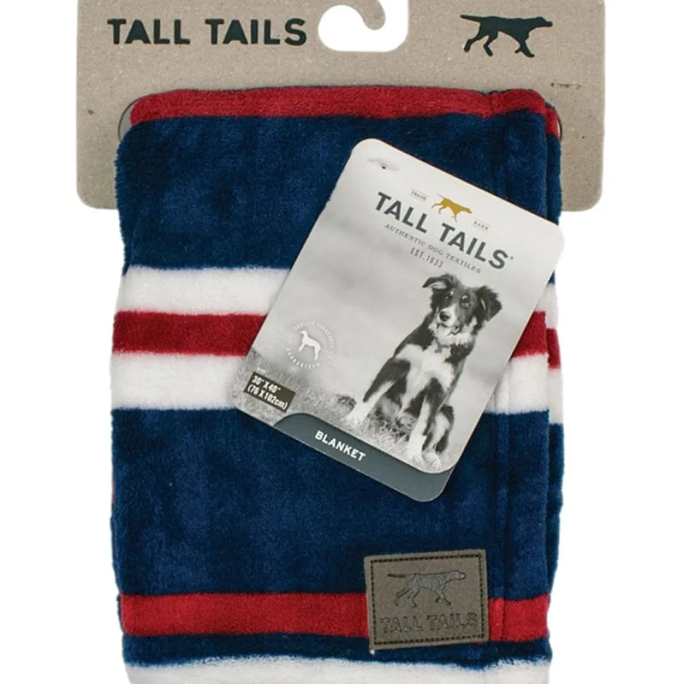 Tall Tails Blanket Nautical Stripe Pattern Fleece Dog Blanket - Large - L:40 X W:30 Inch