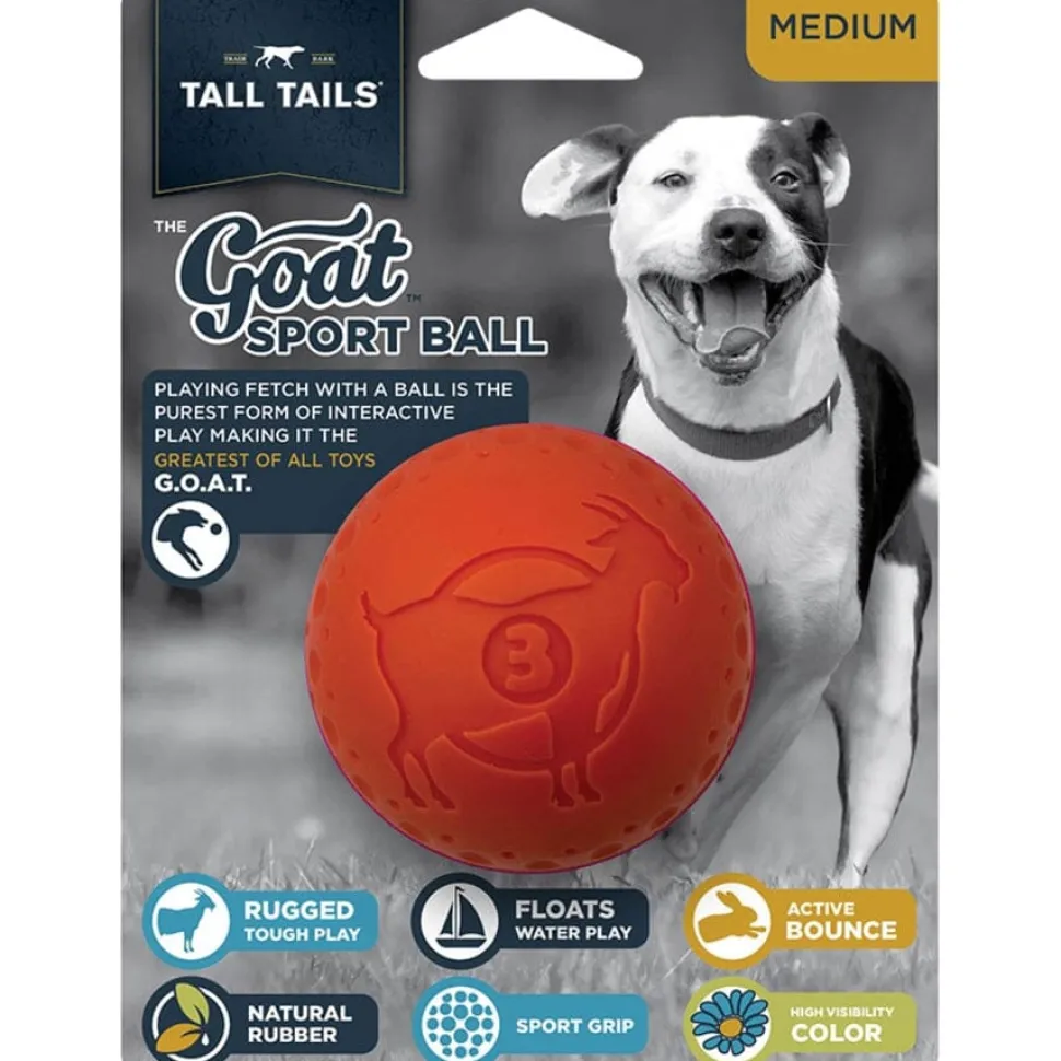 Tall Tails Goat Natural Rubber and Floating Ball Fetch Dog Toy