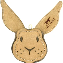 Tall Tails Natural Leather Scrappy Critter Rabbit Chew and Fetch Dog Toy - 4 Inches