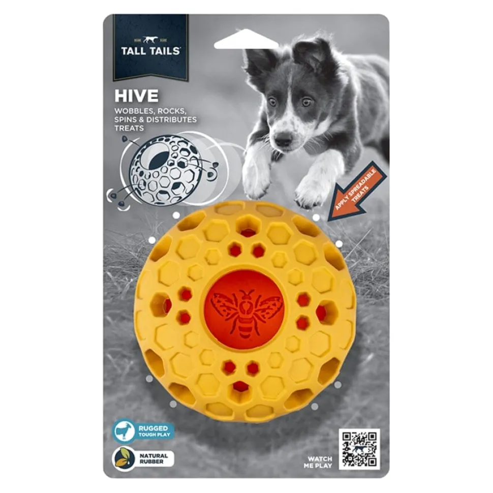 Tall Tails Natural Rubber Reward Bee Hive Treat Filling Dog Toy - 5 Inches