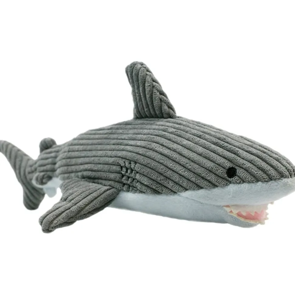 Tall Tails Plush Shark Water Bottle Inserted Crunch and Squeak Dog Toy - 14 Inches