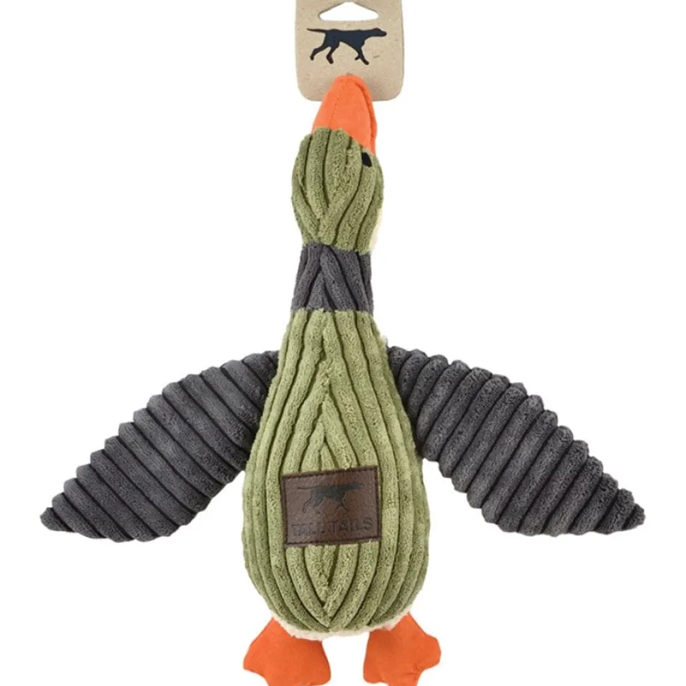 Tall Tails Plush Squeaker Duck Crinkle and Soft Plush Dog Toy - Sage