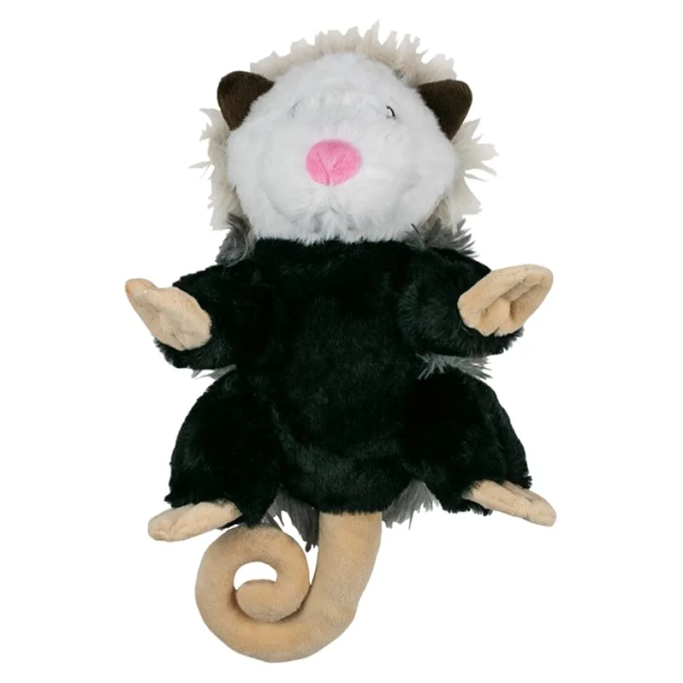 Tall Tails Rope Inner Structured Opossum Squeak and Crinkle Plush Dog Toy - 14 Inches