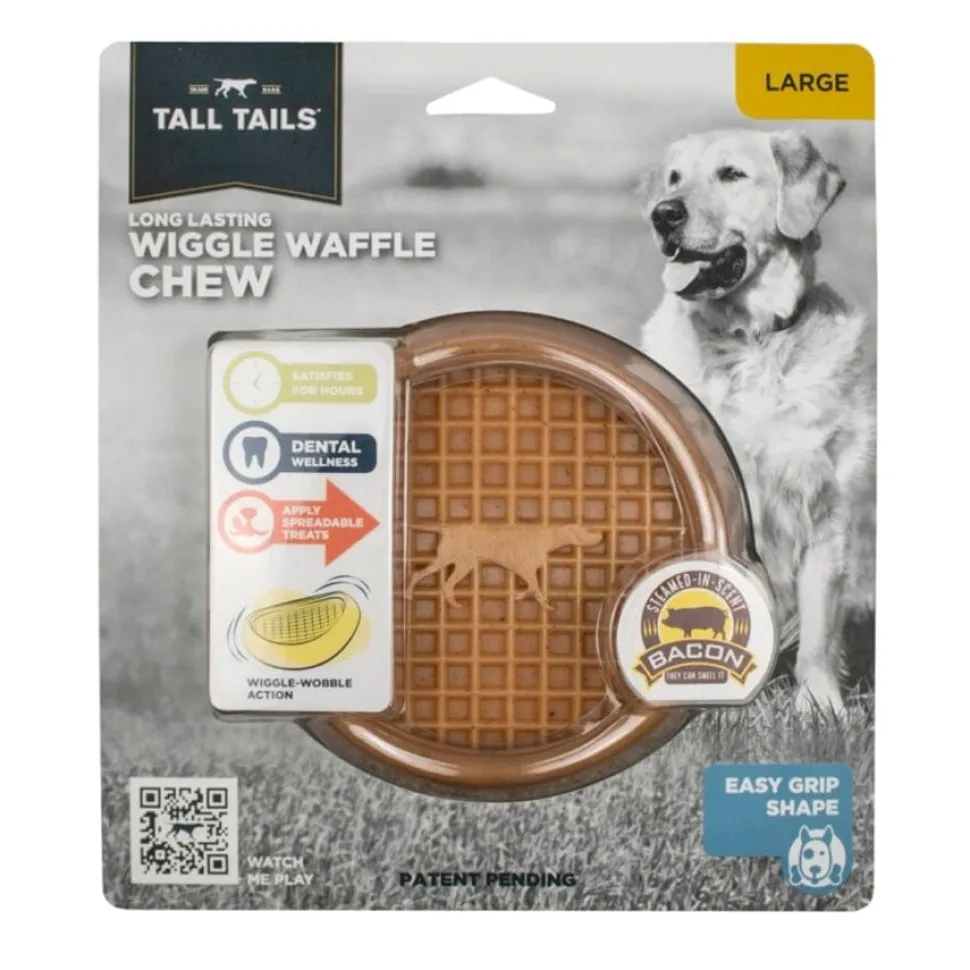 Tall Tails Wiggle Waffle Bacon Scented Chew Dog Toy