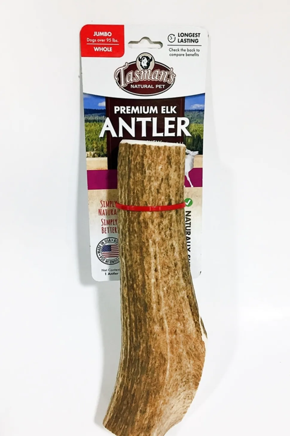 Tasman's Natural Pet Elk Antler Jumbo Dog Natural Chews - Whole