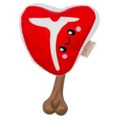 Territory 2-in-1 Steak On Bone Squeak and Plush Dog Toy with Removable Bone - Red - 8 Inches