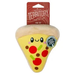 Territory Pizza Slice Squeak and Plush Dog Toy - 6 Inches