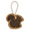 Territory Squirrel Natural Leather Squeak Chew and Rope Tug Dog Toy - 8 Inches