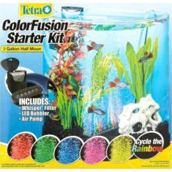 Tetra Colorfusion Half Moon Bubbling LED Kit Desktop Aquarium - 3 Gal