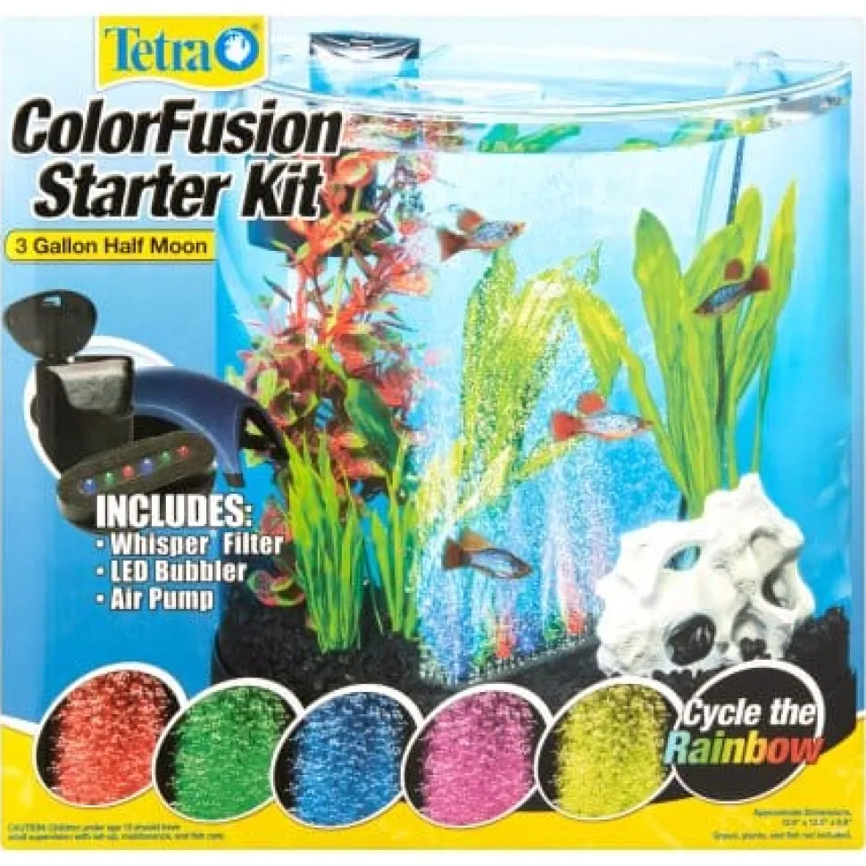 Tetra Colorfusion Half Moon Bubbling LED Kit Desktop Aquarium - 3 Gal