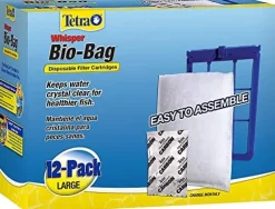 Tetra Whisper Unassembled Bio Bag Cartridge Aquarium Filter Insert - Large - 12 Pack