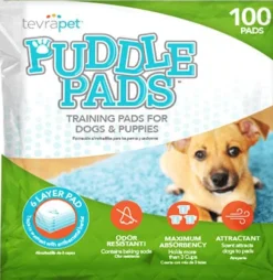 Tevrapet Tevrapet Puddle Pads Dog Training Pads - 100 Count - 22 X 22 In