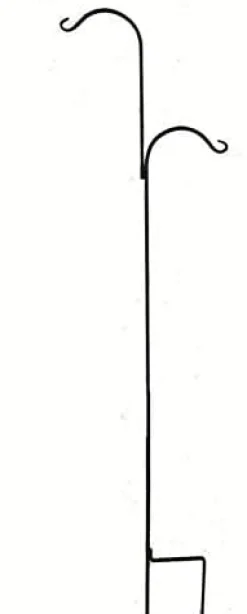 The Hookery Double Square Shepherd Hook Wild Bird Accessories - Black - 106 In - 4 Pack
