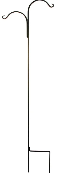 The Hookery Double Square Shepherd Hook Wild Bird Accessories - Black - 90 In - 6 Pack
