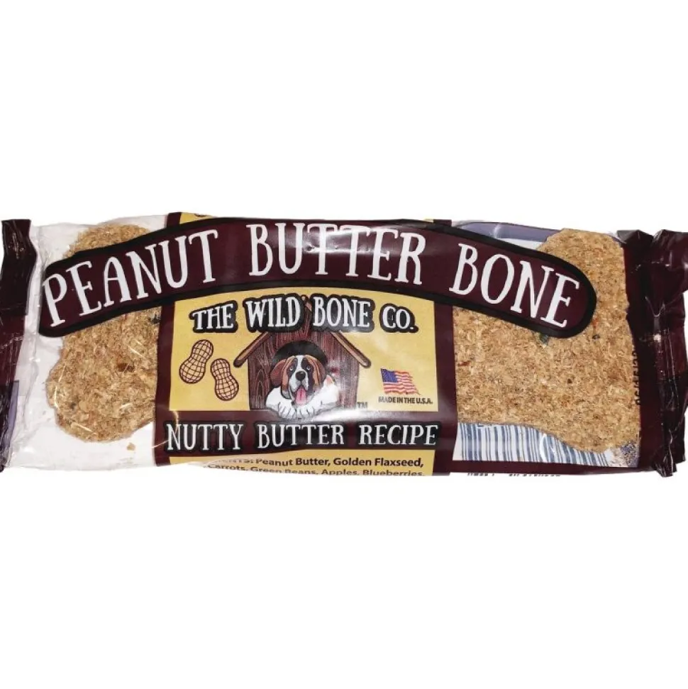 The Wild Bone Co. Peanut Butter Bone Recipe Crunchy Dog Treats - 24 ct