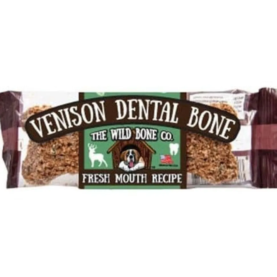 The Wild Bone Co. Venison Breath & Dental Bone Recipe Crunchy Dog Treats - 24 ct