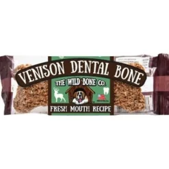 The Wild Bone Co. Venison Breath & Dental Bone Recipe Crunchy Dog Treats - 48 ct