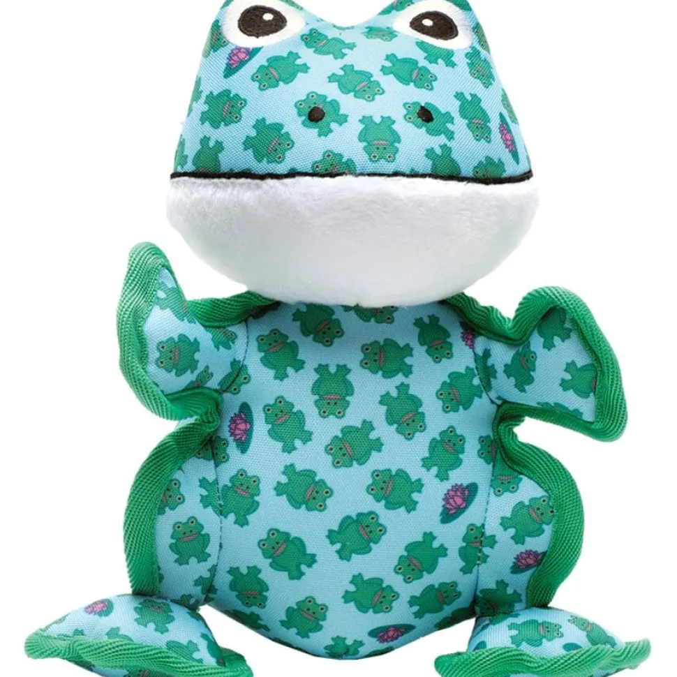 The Worthy Dog Frog Squeak Nylon and Plush Dog Toy