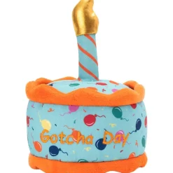 The Worthy Dog Gotcha Day Cake Multi-Colored Squeak Nylon and Plush Dog Toy