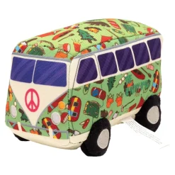 The Worthy Dog Happy Camper Truck Pattened Squeak Nylon and Plush Dog Toy