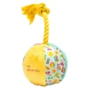 The Worthy Dog Life's a Beach Ball and Rope Squeak Nylon and Plush Dog Toy