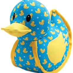 The Worthy Dog Rubber Duck Patterned Squeak Nylon and Plush Dog Toy