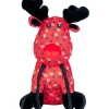 The Worthy Dog Rudy Reindeer Christmas Holiday Squeak Nylon and Plush Dog Toy