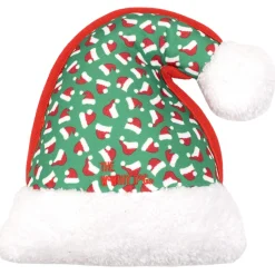 The Worthy Dog Santa Hat Christmas Holiday Squeak Nylon and Plush Dog Toy