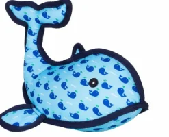 The Worthy Dog Squirt Whale Nylon Squeak and Plush Dog Toy - Large