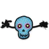 The Worthy Dog Sugar Skull Pattened Squeak Rope and Nylon Plush Dog Toy