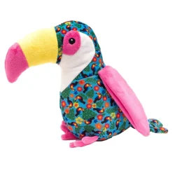 The Worthy Dog Toucan Tropical Pattened Squeak Nylon and Plush Dog Toy