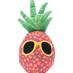 The Worthy Dog Tough Pineapple Patterned Squeak Nylon and Plush Dog Toy