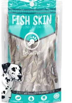 Tickled Pet All-Natural Icelandic Codfish Skin Rolls Dehydrated Dog Chews - 6 oz Bag