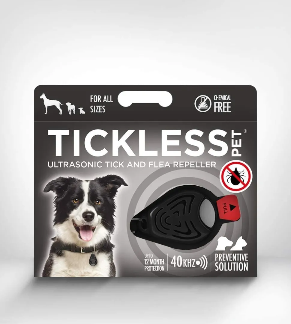 Tickless Pet Ultrasonic Flea and Tick Repeller for Dogs - Black
