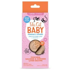 Tiki Cat Baby Chicken, Salmon & Chicken Liver Wet Cat Food - Shreds & Mousse