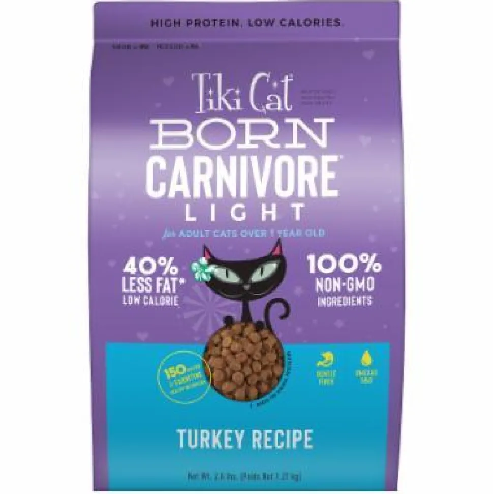 Tiki Cat Born Carnivore Non-GMO Turkey Light non Kibble Dry Cat Food - 2.8 lb Bag